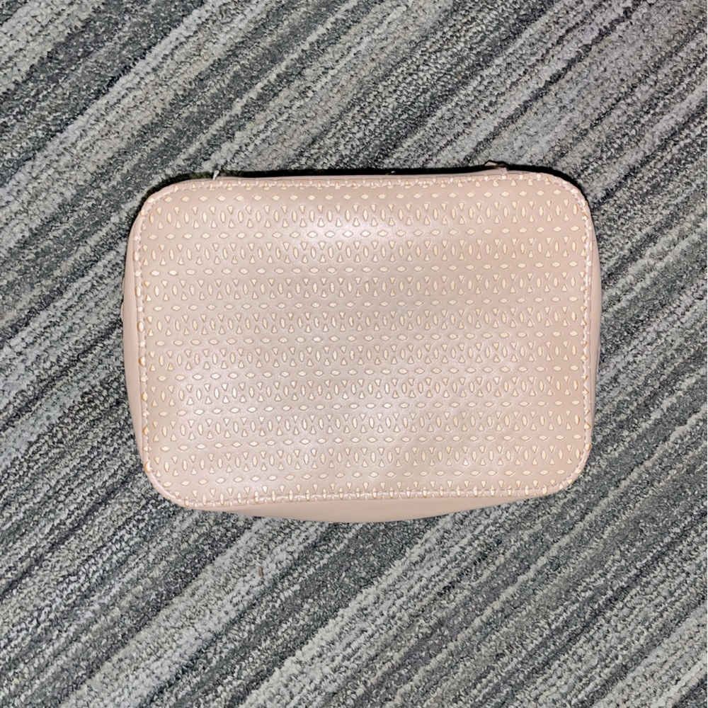 Trish McEvoy cosmetic planner power of make up case in shell pink/neutral